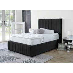 Yllas Naples Black 4ft Small Double Ottoman Bed